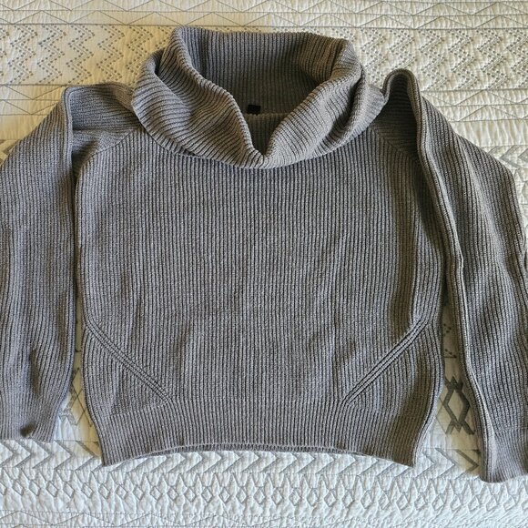 Windsor Gray Ribbed Long Sleeve Oversized Cowl Sweater Size Sm EUC - Picture 1 of 4